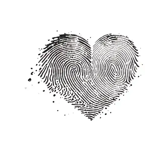 a heart with a fingerprint on it tattoo design idea