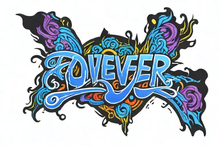 live forever tattoo design idea