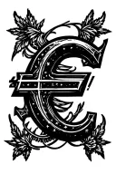 euro symbol for shoulder gangster style tattoo design idea
