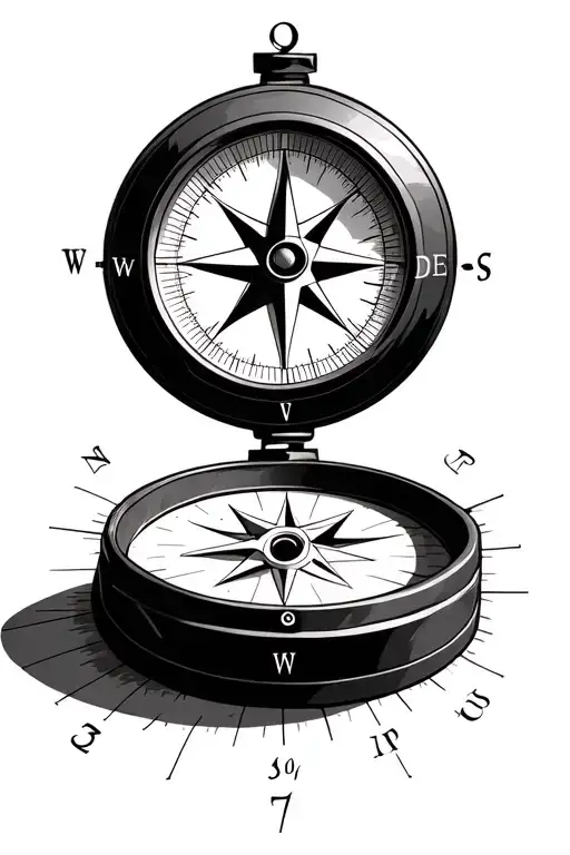 compass with coordinates leading tattoo design idea