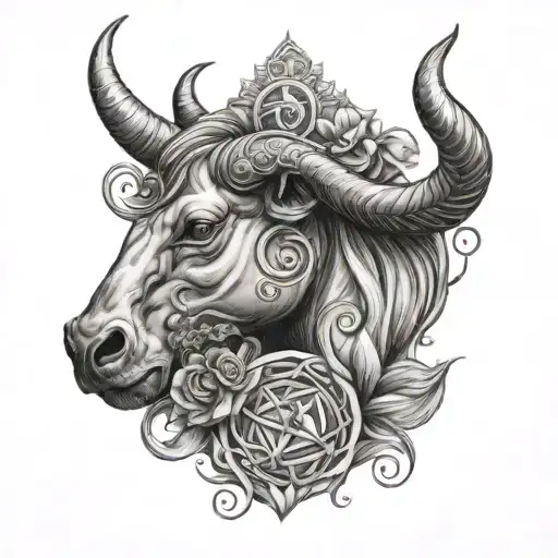 Aquarius Taurus tattoo design idea