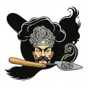 Incorporate an intricate design of a chef's hat with a swirling pattern of ale dante and bread, accented with a santoku knife tattoo design idea