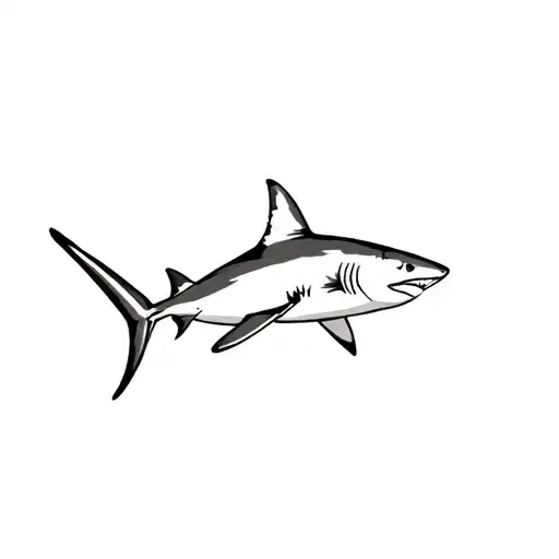 A lemon shark, top view, without detail tattoo design idea