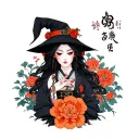 Witchy tattoo design idea