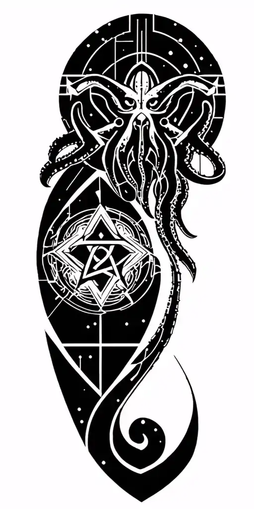 Cthulhu Symbols, the Elder Sign, Ry'leh, Necromomicon Sigil tattoo design idea