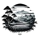 sapa rice fields complementing tattoo design idea