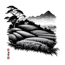 sapa rice fields complementing tattoo design idea