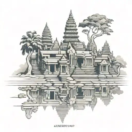 angkor wat shape without details tattoo design idea