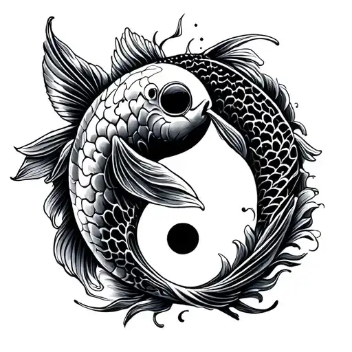 Grateful Dead, Koi Fish Yin Yang tattoo design idea