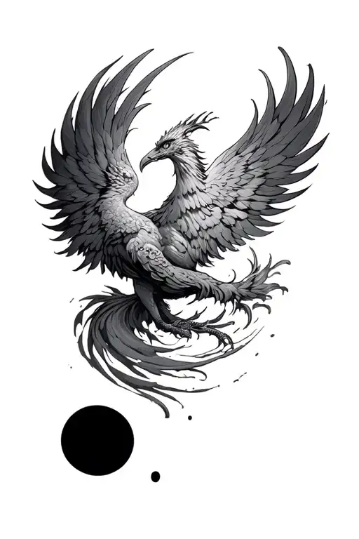 phoenix and a hurricane and a semicolon tattoo design idea