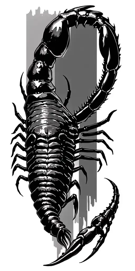 scorpion emerging sci fi tattoo design idea