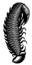 scorpion emerging sci fi tattoo design idea