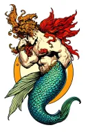 merman gay tattoo design idea