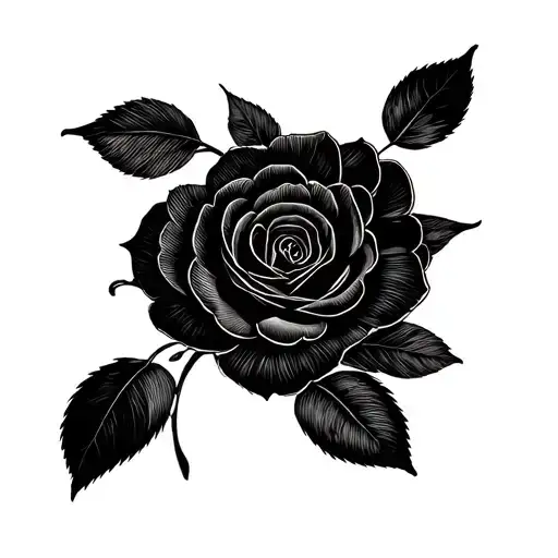 Burgundy fuss tattoo design idea