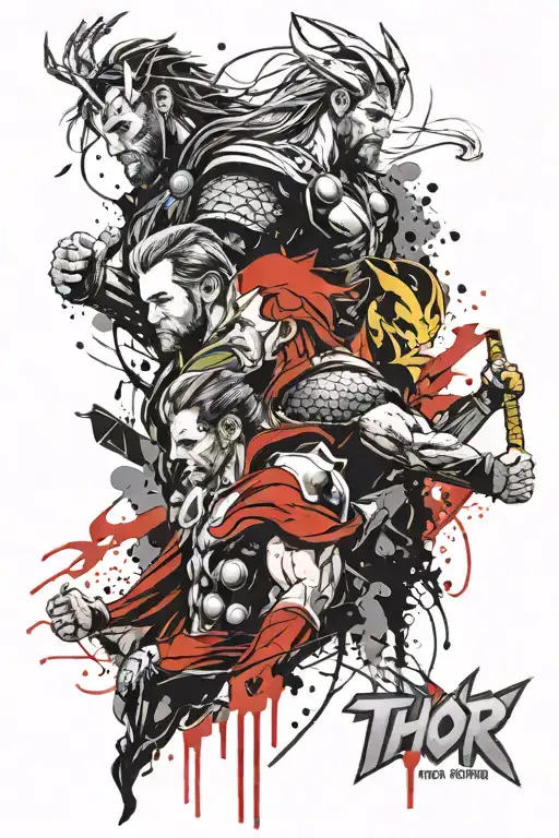 thor and loki tattoo design idea
