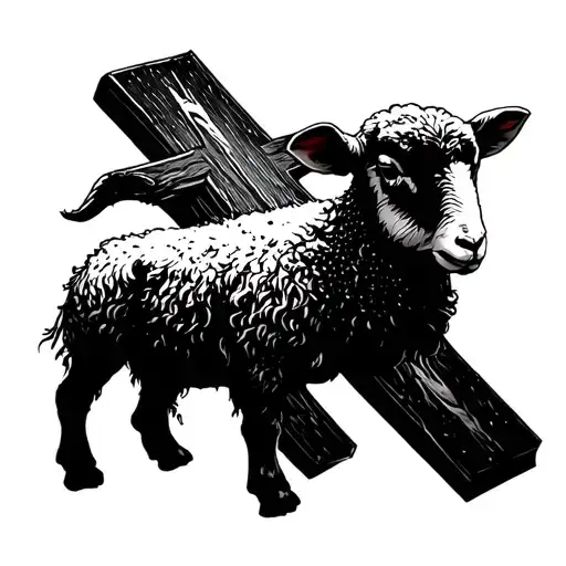 A lamb nailed to a cross made tattoo design idea