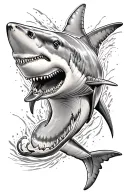 Texas and great white shark tattoo design idea