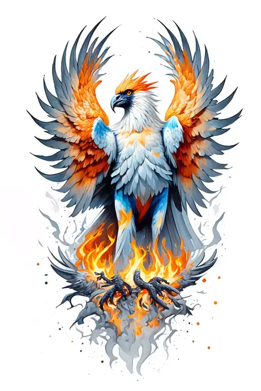 phoenix rising from the ashes tattoo design idea