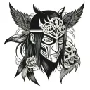 itachi uchiha, only mask, odin crow skull tattoo design idea