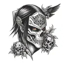 itachi uchiha, only mask, odin crow skull tattoo design idea