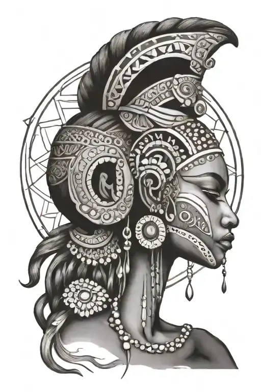 african bohemian gemini tattoo design idea