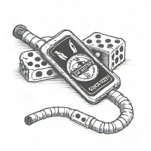 cigarettes,rum,dominos tattoo design idea