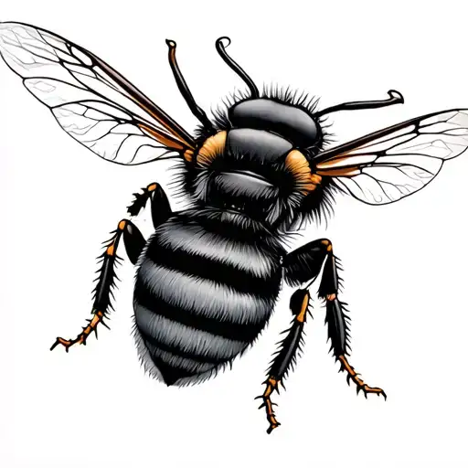 honey bee tattoo design idea