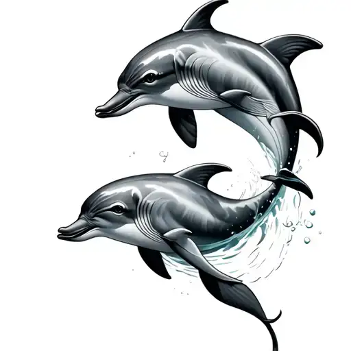 3 Dolphin tattoo design idea