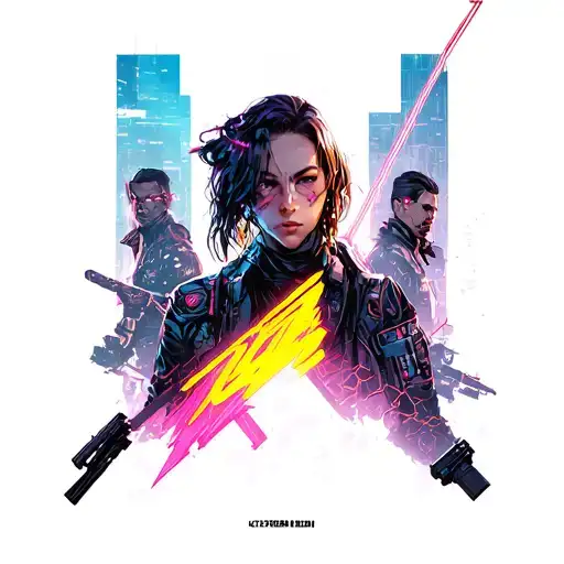 Cyberpunk 2077 and Blade Runner 2049 tattoo design idea