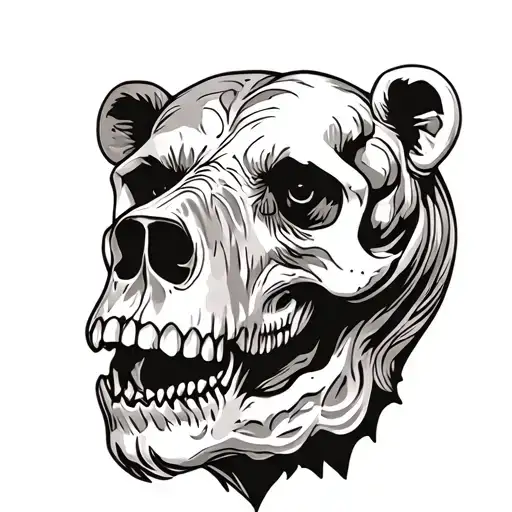 Bear Skull tattoo design idea