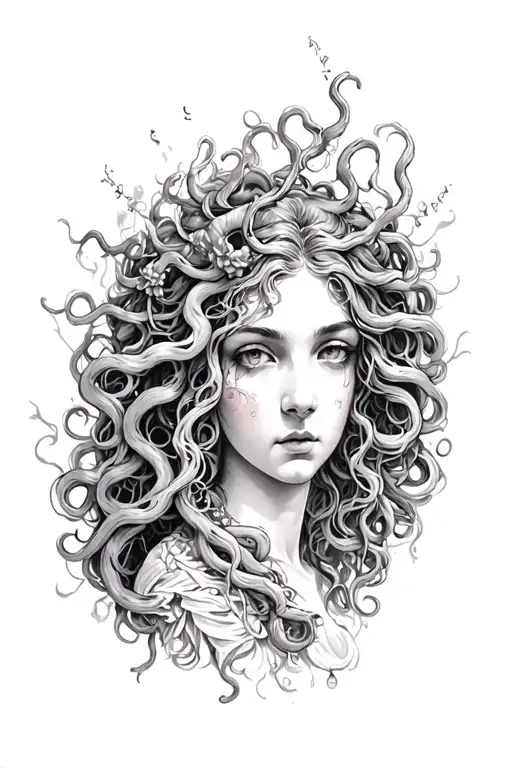 Persephone And Medusa tattoo design idea