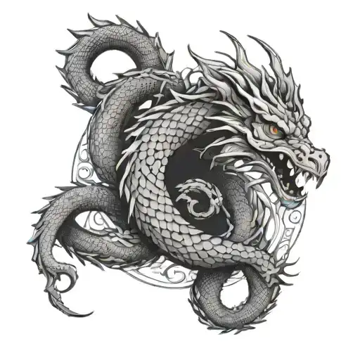 dragon infinity sign tattoo design idea