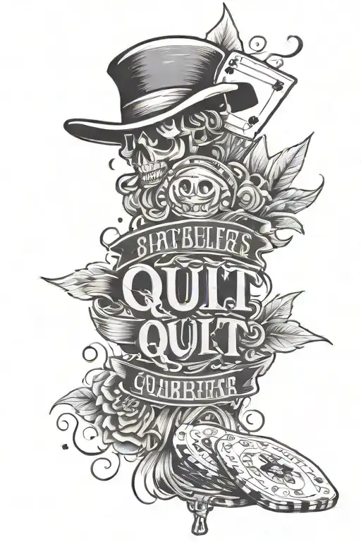 make a tatto with the text 99 procent of gamblers quit before the jackpot tattoo design idea