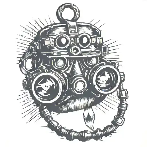 night vision goggles hanging tattoo design idea