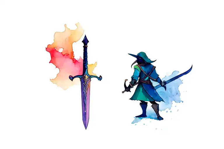 disney robin hood and disney sword in the stone mashup tattoo design idea