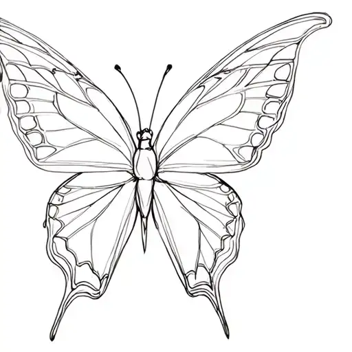 outline of butterfly  tattoo design idea