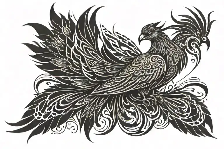 Phoenix bird tattoo design idea