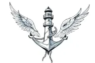 Möwe anker lighthouse anchor tattoo design idea