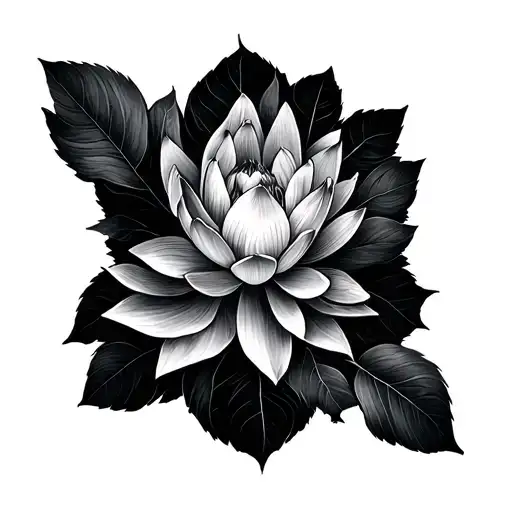 lotus and last leaf drawing the sign of infinity tattoo design idea