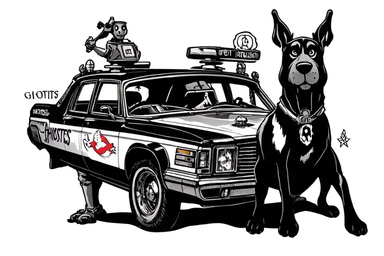 Ghostbusters ecto 1, Scooby-Doo, and supernatural impala  tattoo design idea