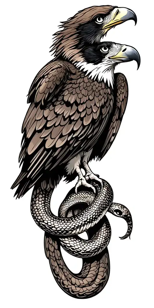 Country traditionell snake eagle old school tattoo tattoo design idea