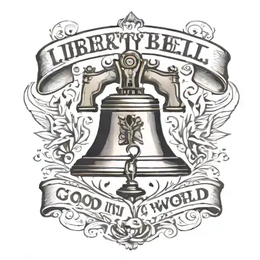 Liberty Bell with the words "there's some good in this world and it's worth fighting for" tattoo design idea