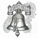 Liberty Bell with the words "there's some good in this world and it's worth fighting for" tattoo design idea