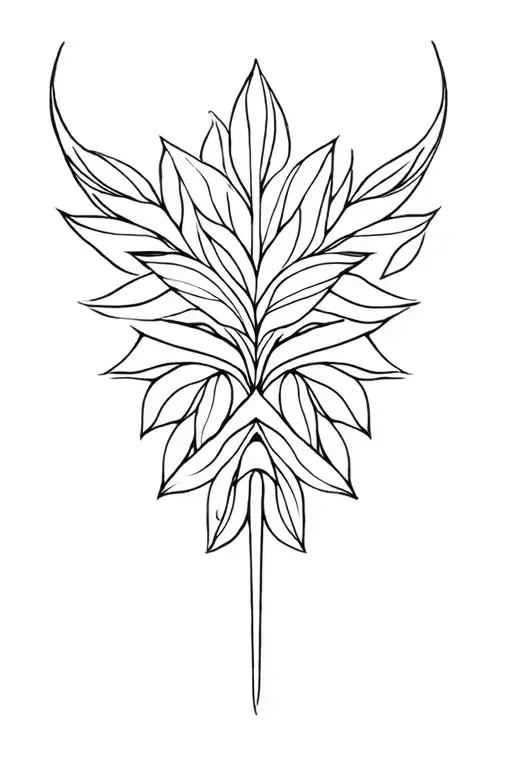 symmetrical nature tattoo design idea