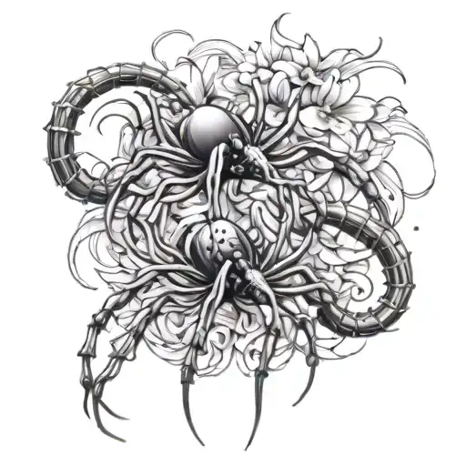 Tokyo Ghoul centipede and spider lily tattoo design idea