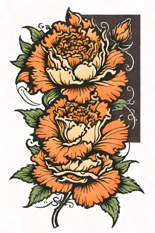 carnation flower tattoo design idea