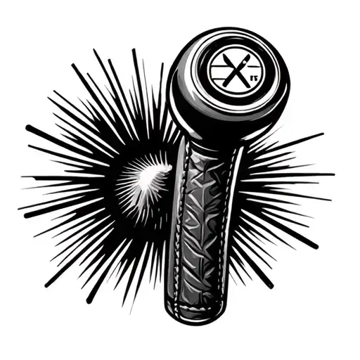 6speed transmission shifter knob with tooled leather background tattoo design idea