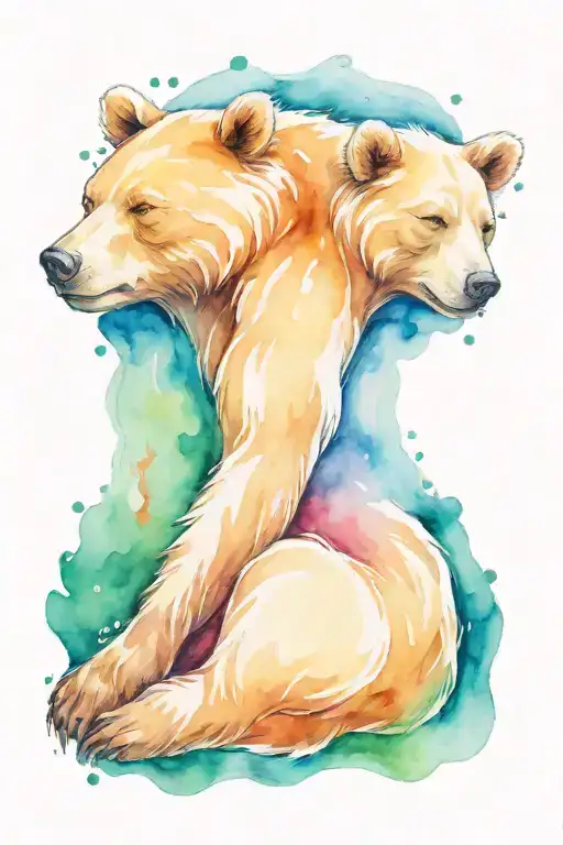 a bear sleeping tattoo design idea