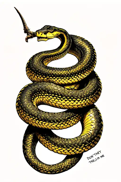 don't tread on me snake patriot yellow 2nd amendment tattoo design idea