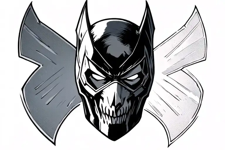 Nightwing symbol deathstroke mask merged tattoo design idea